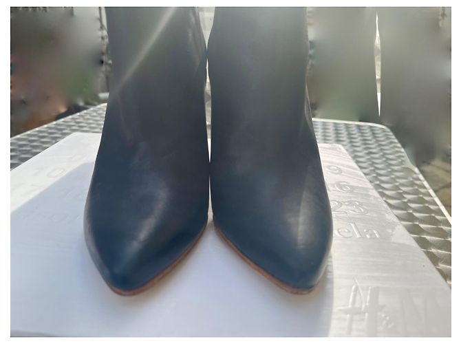 Stivaletti Maison Martin Margiela Invisible Wedge Pump Pelle Nera - vista 5