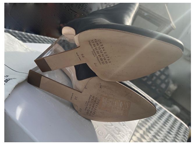 Stivaletti Maison Martin Margiela Invisible Wedge Pump Pelle Nera - vista 8