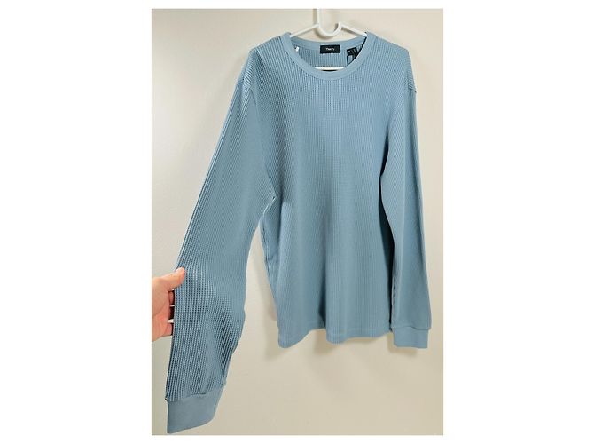 Theory Herren Waffelstruktur Bio-Sweatshirt Blau Hellblau - Ansicht 2