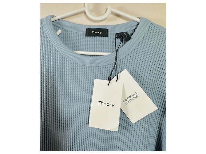 Theory Herren Waffelstruktur Bio-Sweatshirt Blau Hellblau - Ansicht 3