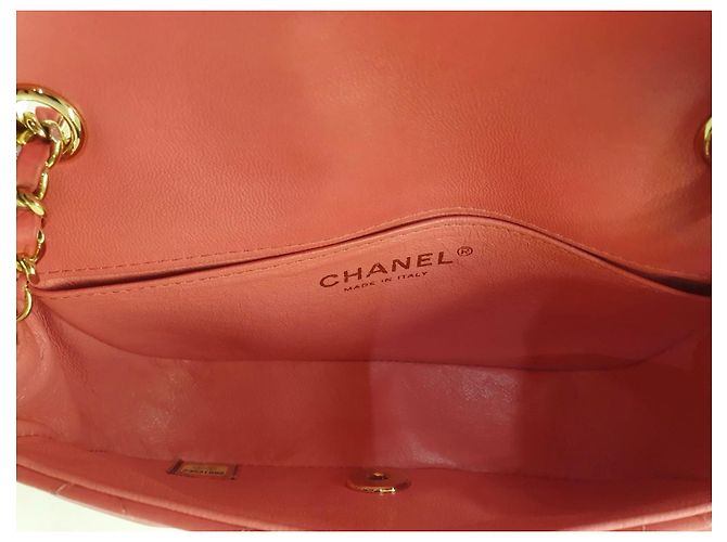 Borsa Chanel Lucky mini flap rosa in pelle di agnello - vista 10