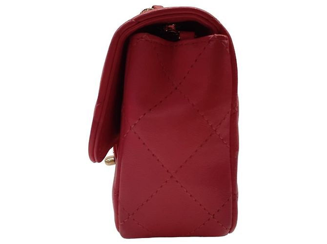 Borsa Chanel Lucky mini flap rosa in pelle di agnello - vista 3