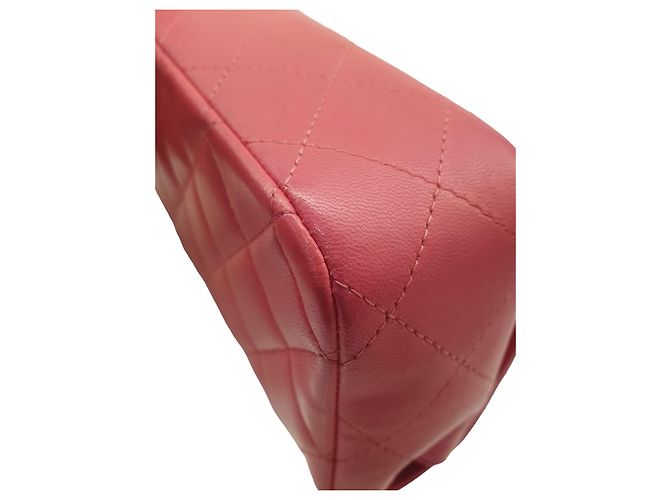 Borsa Chanel Lucky mini flap rosa in pelle di agnello - vista 4