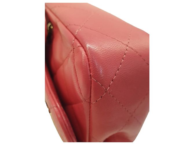 Borsa Chanel Lucky mini flap rosa in pelle di agnello - vista 5