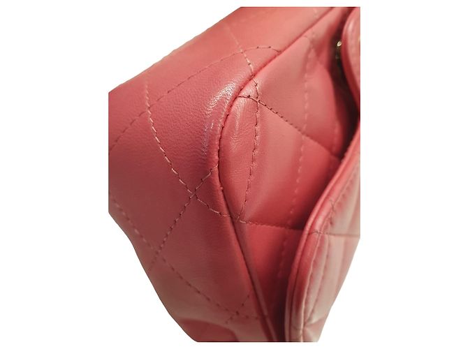 Borsa Chanel Lucky mini flap rosa in pelle di agnello - vista 6