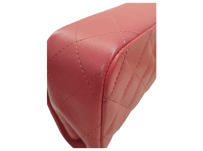 Borsa Chanel Lucky mini flap rosa in pelle di agnello - vista 7