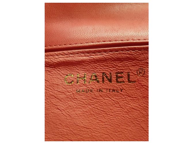 Borsa Chanel Lucky mini flap rosa in pelle di agnello - vista 8