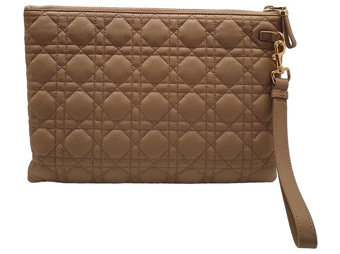 Christian Dior Caro Daily Clutch Pelle Beige - vista 7