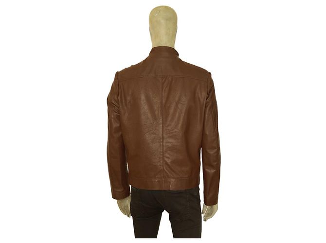 Iceberg Brown leather Zipper Front Classic Men Leather Jacket size 50 - view 2
