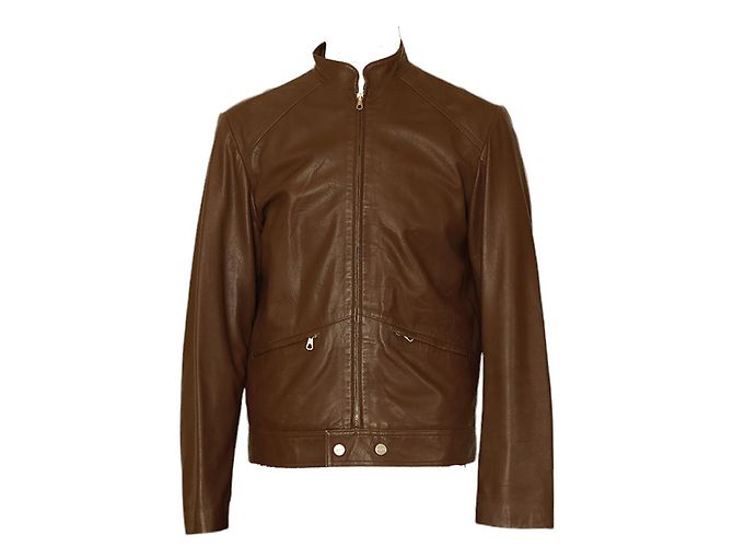 Iceberg Brown leather Zipper Front Classic Men Leather Jacket size 50 - view 3
