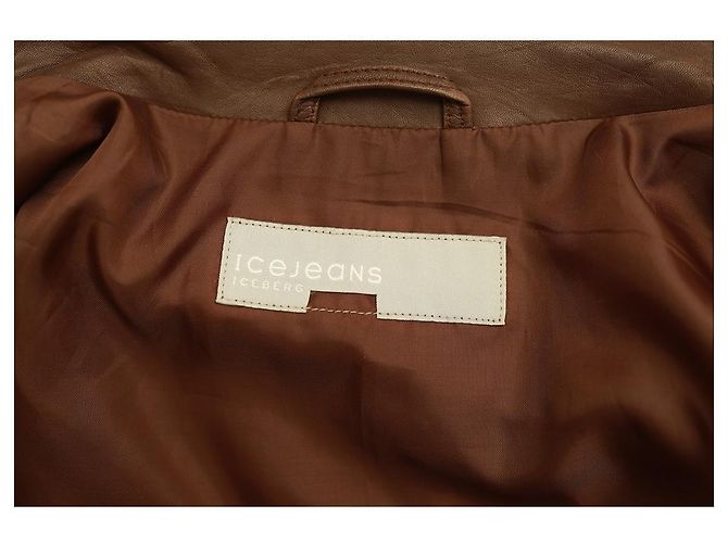 Iceberg Brown leather Zipper Front Classic Men Leather Jacket size 50 - view 5