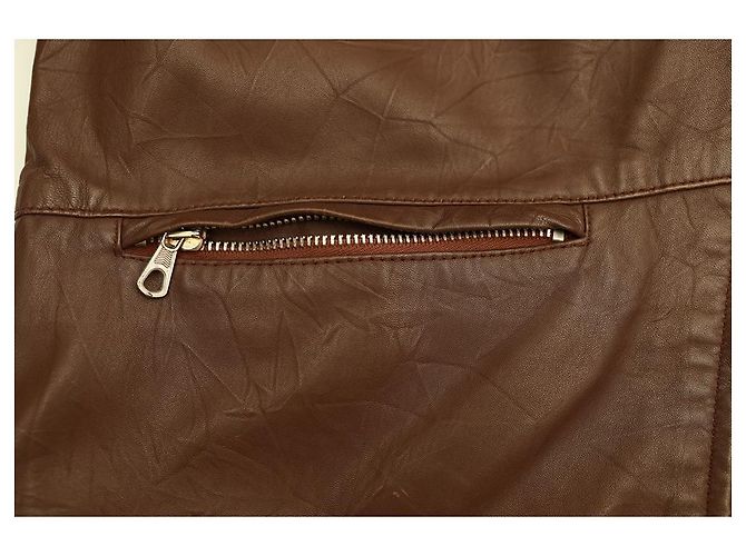 Iceberg Brown leather Zipper Front Classic Men Leather Jacket size 50 - view 7