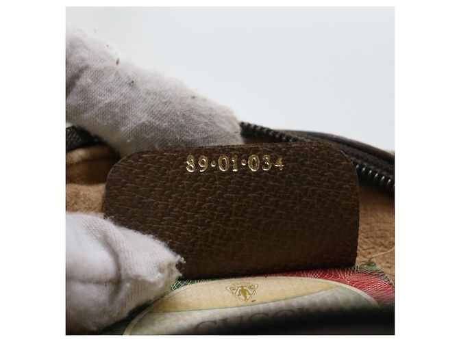 Pochette GUCCI GG Supreme Web Sherry Line Beige Rosso 89 01 034 au b9231 - vista 12