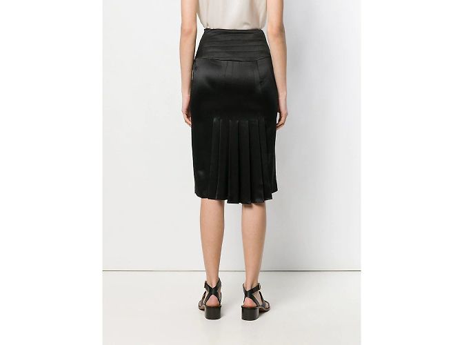 Falda midi de seda negra de Chanel Negro - vista 3
