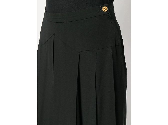 Falda de seda negra Chanel Negro - vista 4