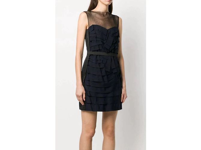 Vestido Lanvin de seda azul oscuro Burdeos - vista 2