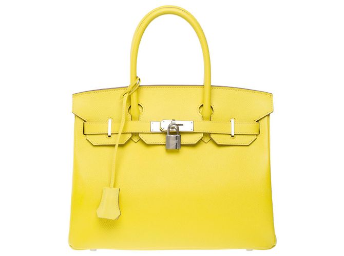 Hermès Borsa HERMES BIRKIN 30 in Pelle Gialla - 101563 Giallo - vista 3