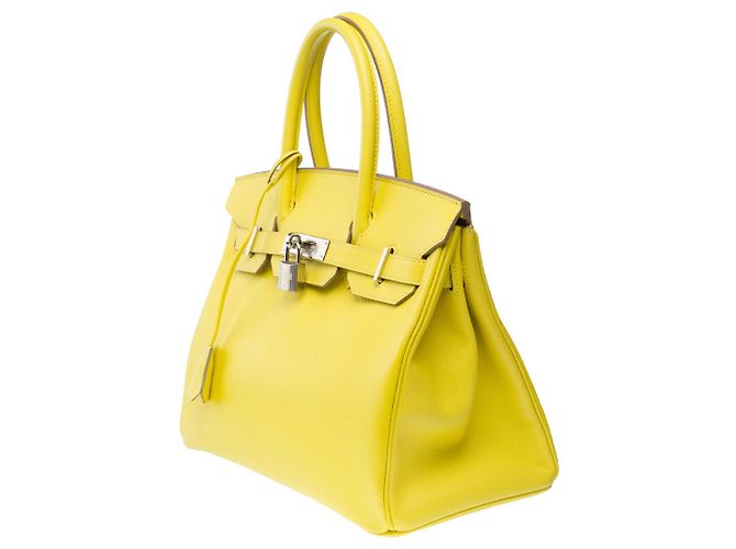 Hermès Borsa HERMES BIRKIN 30 in Pelle Gialla - 101563 Giallo - vista 5