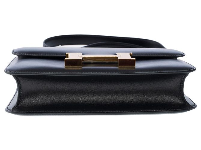 Hermès Sac HERMES Constance en Cuir Noir - 101564 - vue 10