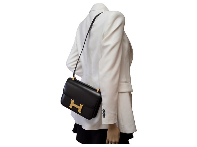 Hermès Sac HERMES Constance en Cuir Noir - 101564 - vue 12