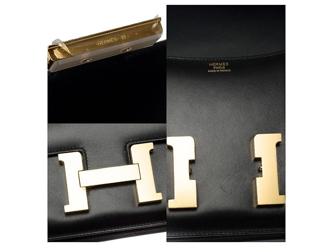 Hermès Sac HERMES Constance en Cuir Noir - 101564 - vue 7