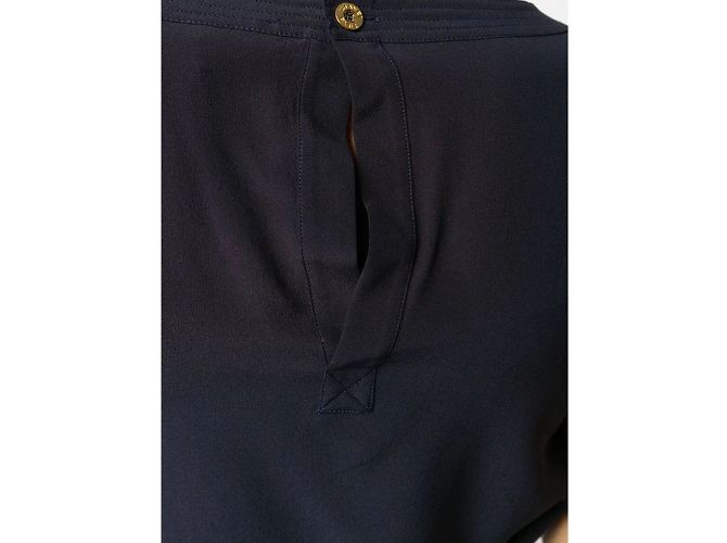 Top sin mangas de seda azul Chanel - vista 4