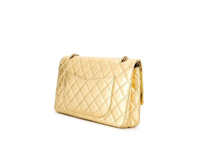 Chanel 2.55 Borsa Jumbo dorata D'oro - vista 3