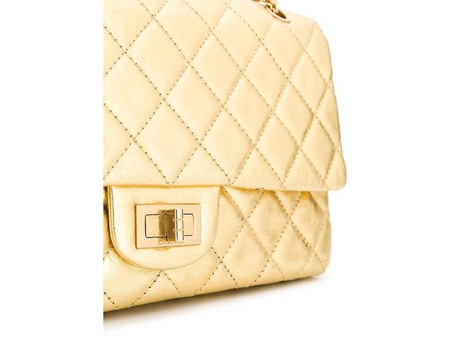 Chanel 2.55 Borsa Jumbo dorata D'oro - vista 4
