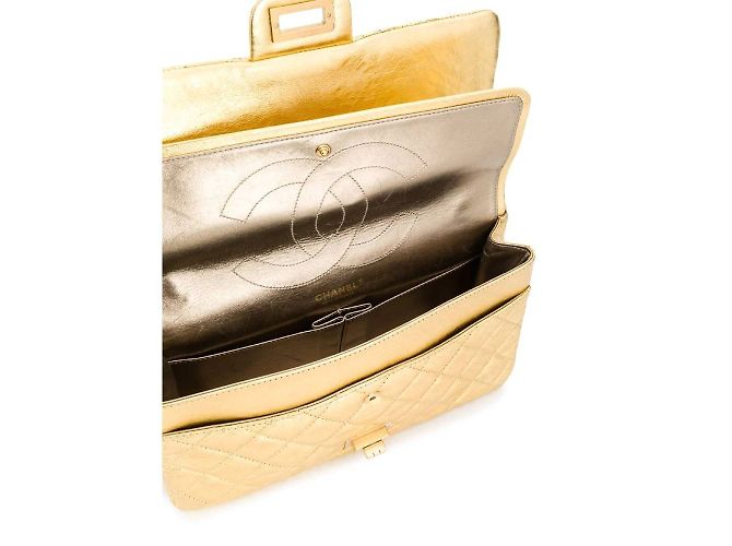 Chanel 2.55 Borsa Jumbo dorata D'oro - vista 5