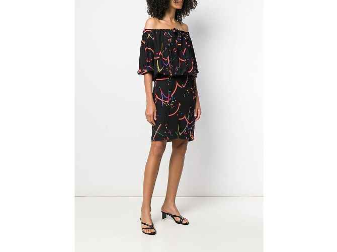 Abito Prada in Seta Nero e Multicolor - vista 2