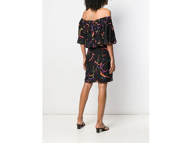 Abito Prada in Seta Nero e Multicolor - vista 3