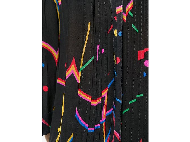 Abito Prada in Seta Nero e Multicolor - vista 4