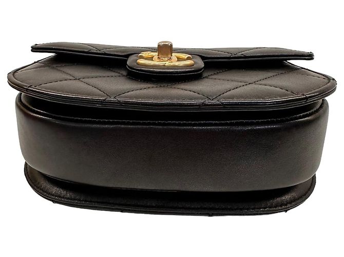 Borsa Chanel Mini Messenger in pelle di vitello nera Nero - vista 3