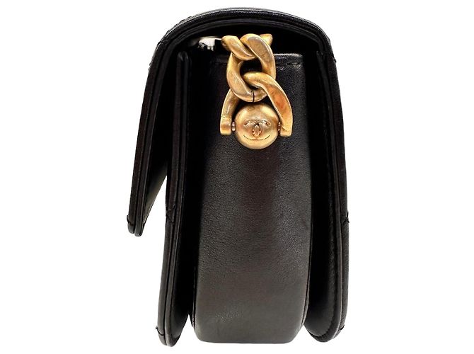 Borsa Chanel Mini Messenger in pelle di vitello nera Nero - vista 4