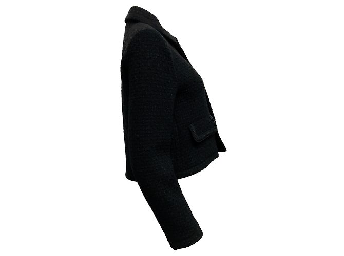 Céline Celine Chasseur-Jacke aus schwarzer Wolle mit goldenen Knöpfen - Ansicht 2