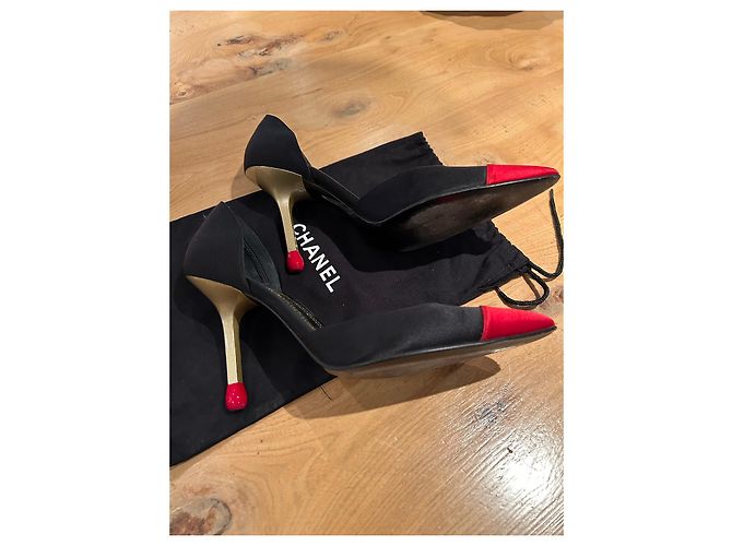 Cambon Chanel Passend zu Pumps Schwarz Rot Golden - Ansicht 2
