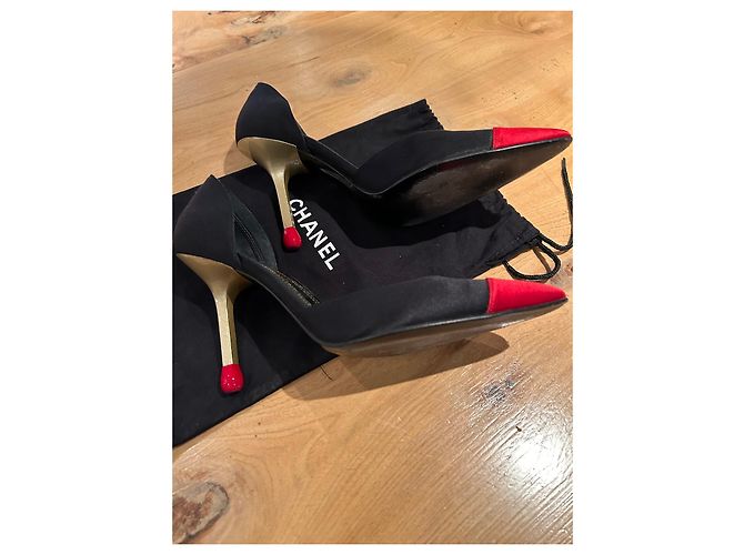 Cambon Chanel Passend zu Pumps Schwarz Rot Golden - Ansicht 3