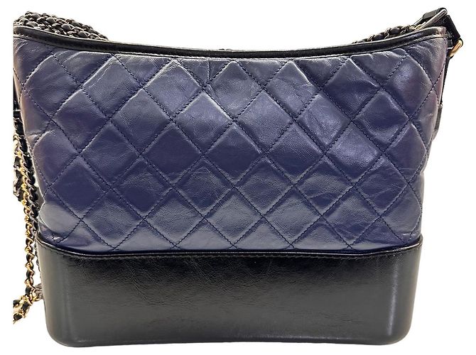 Chanel borsa GABRIELLE in pelle blu navy - vista 3