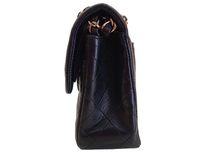 Chanel Classic Small borsa in pelle d'agnello trapuntata nera oro Nero - vista 2