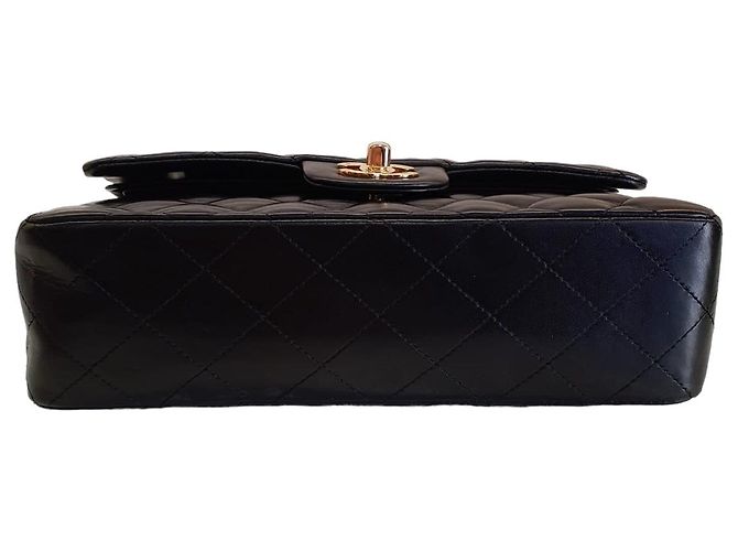 Chanel Classic Small borsa in pelle d'agnello trapuntata nera oro Nero - vista 3