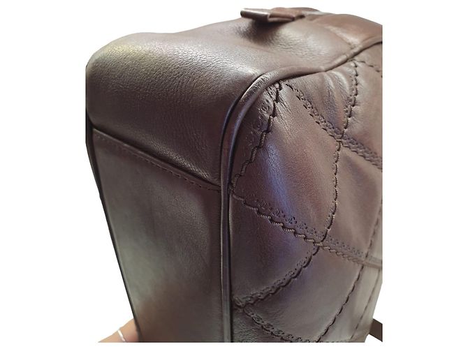 Borsa a tracolla Chanel Easy Flap pelle marrone - vista 4