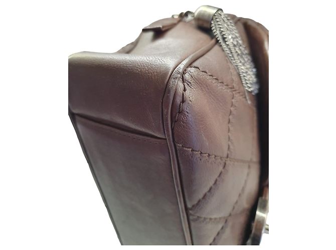 Borsa a tracolla Chanel Easy Flap pelle marrone - vista 7
