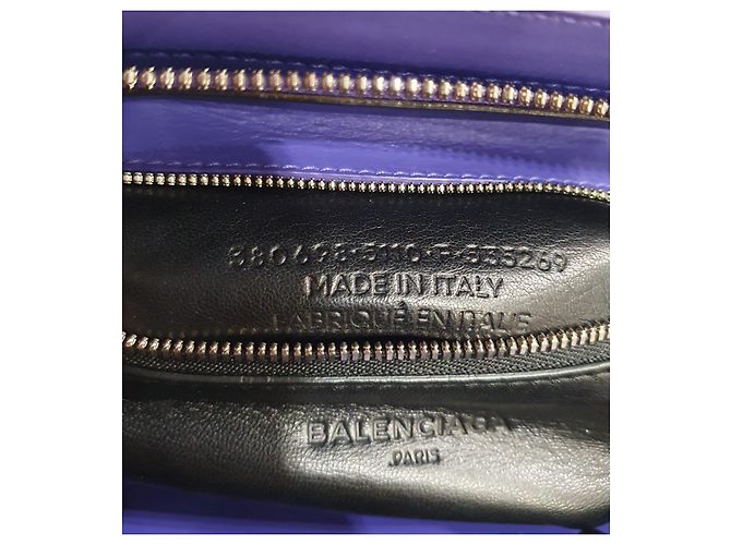 Borsa Balenciaga Shopping Bag Plat Cable Pelle Viola Viola scuro - vista 10