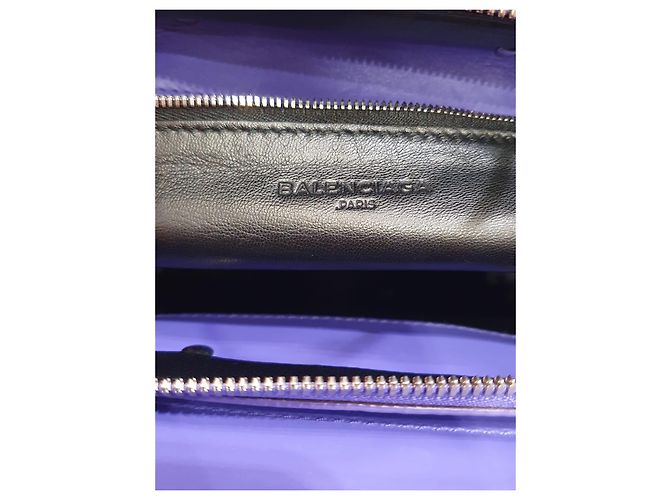 Borsa Balenciaga Shopping Bag Plat Cable Pelle Viola Viola scuro - vista 12
