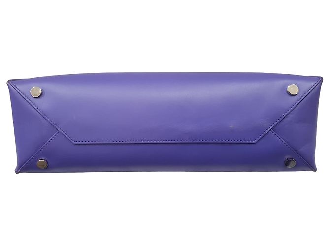 Borsa Balenciaga Shopping Bag Plat Cable Pelle Viola Viola scuro - vista 3