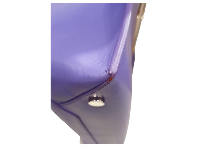 Borsa Balenciaga Shopping Bag Plat Cable Pelle Viola Viola scuro - vista 6