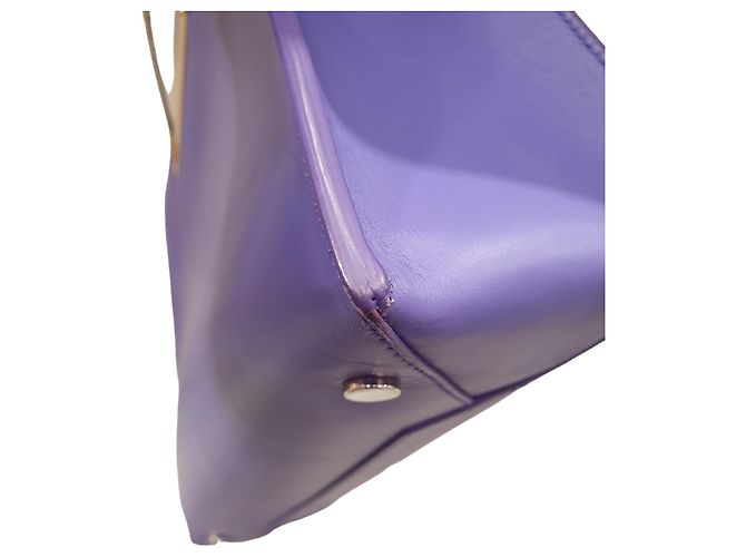 Borsa Balenciaga Shopping Bag Plat Cable Pelle Viola Viola scuro - vista 7