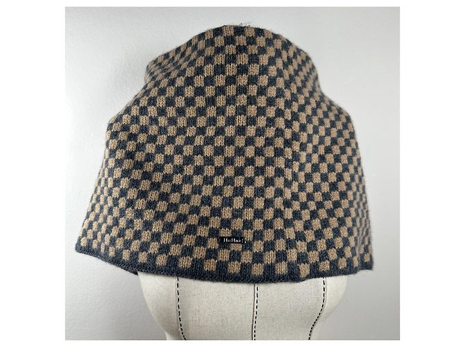 Max Mara Sciarpa Snood Gingham in Cashmere Beige Grigio - vista 3
