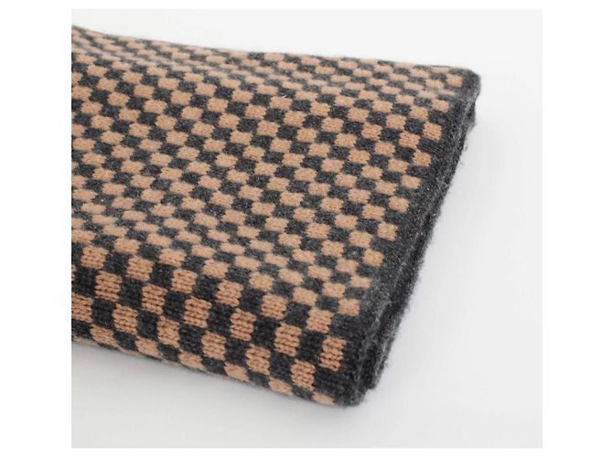 Max Mara Sciarpa Snood Gingham in Cashmere Beige Grigio - vista 7