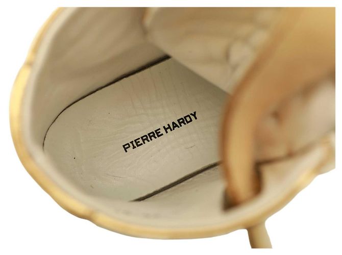 Pierre Hardy Baskets en cuir doré à lacets et sangles montantes 40 - vue 10